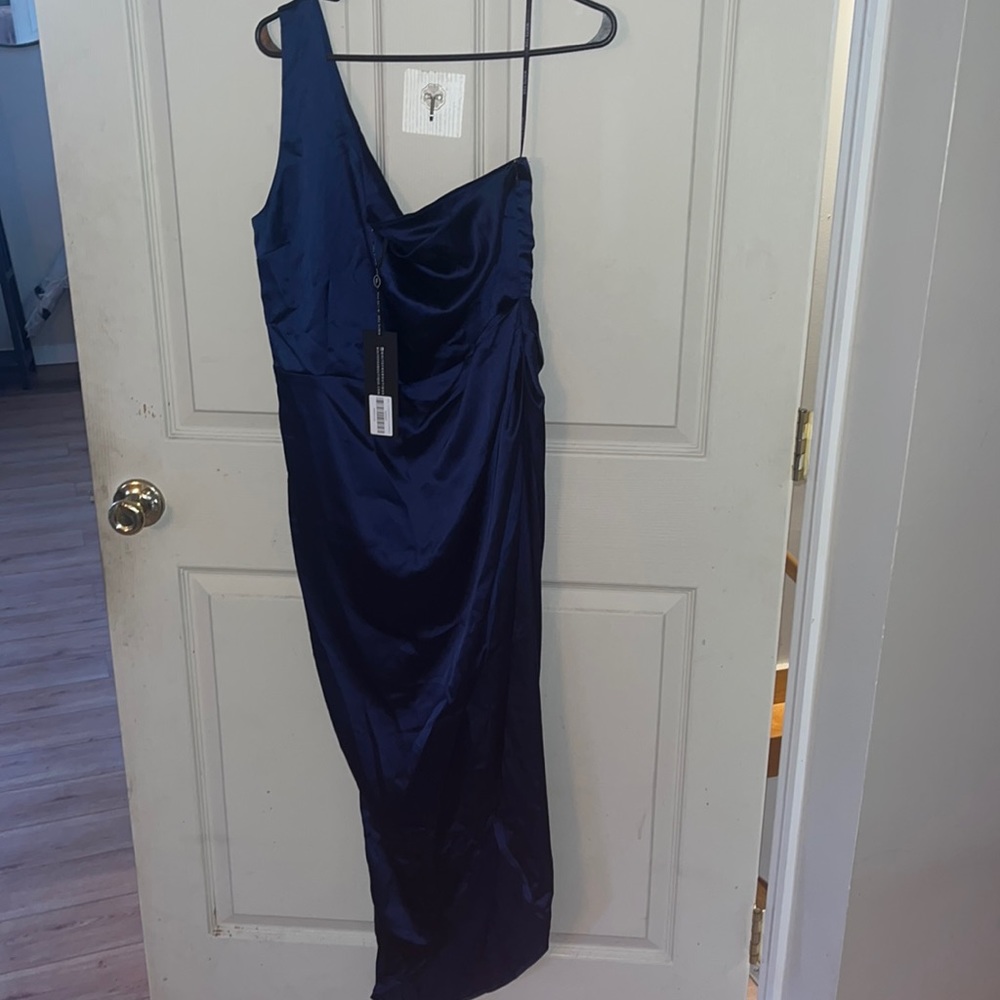 New white fox bridesmaid dress